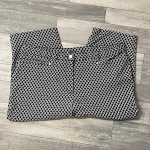 Allison Daley Black and White Geometric Pants